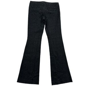 World Black Size 7/8 Floral Damask Brocade Flare Pants Low Rise Y2K Trousers